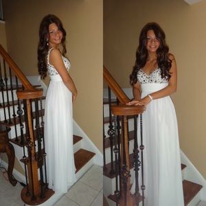 White Jovani Prom Dress
